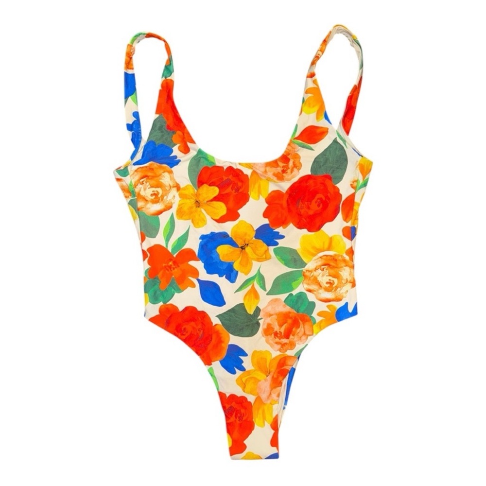 WeWoreWhat Floral One-Piece Swimsuit - Red, Orange, Yellow, Blue, Green, Cream